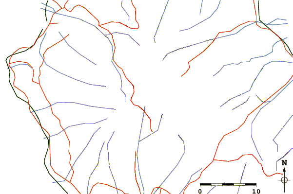 Roads and rivers around Gros Morne, Réunion