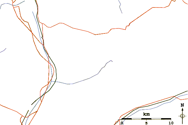 Roads and rivers around Gross Ruchen