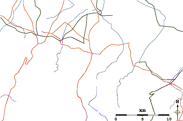 Roads and rivers around Großer Burgberg