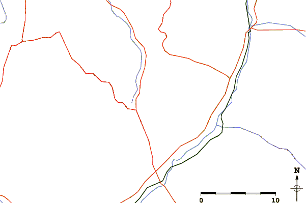 Roads and rivers around Grot (mountain)