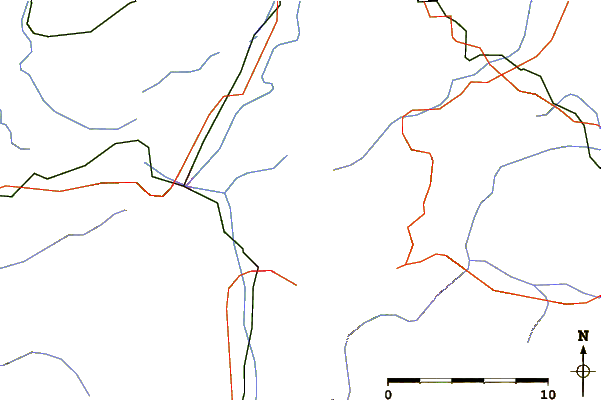 Roads and rivers around Grünten