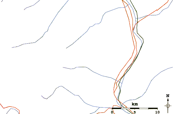 Roads and rivers around Gschnitzer Tribulaun