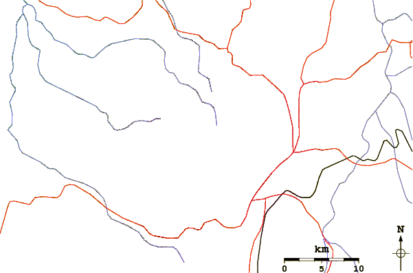 Roads and rivers around Guagua Pichincha