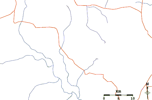 Roads and rivers around Guallatiri