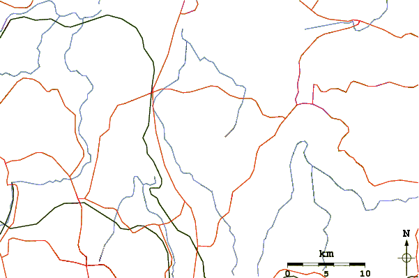 Roads and rivers around Guazapa (volcano)