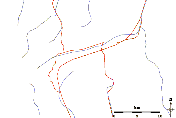 Roads and rivers around Guggernüll