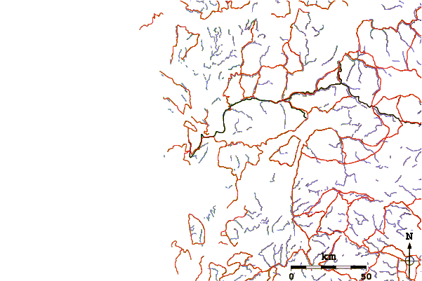 Roads and rivers around Gullfjellet
