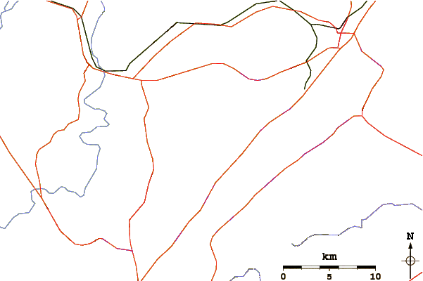 Roads and rivers around Gunters Mountain