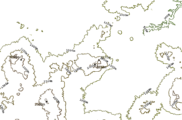 Mountain peaks around Guntur