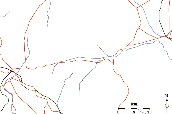 Roads and rivers around Gunung Angsi