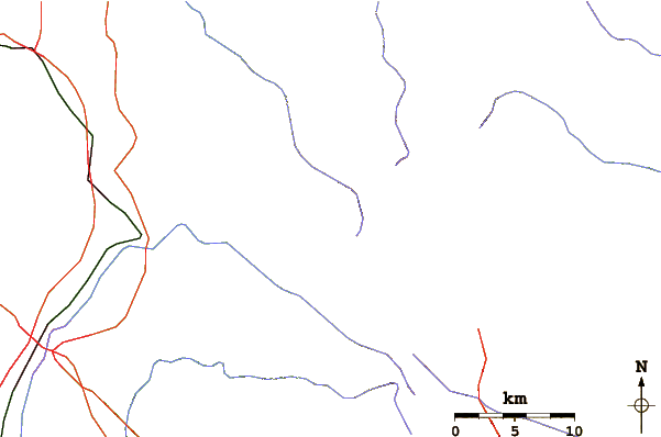 Roads and rivers around Gunung Korbu