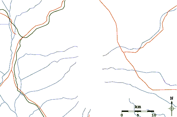 Roads and rivers around Gunung Merbabu