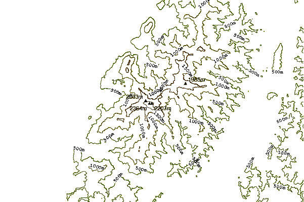 Mountain peaks around Gunung Mulu