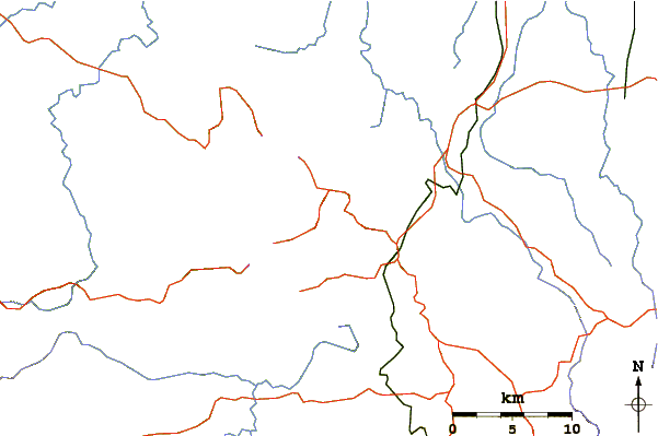 Roads and rivers around Gunung Parang