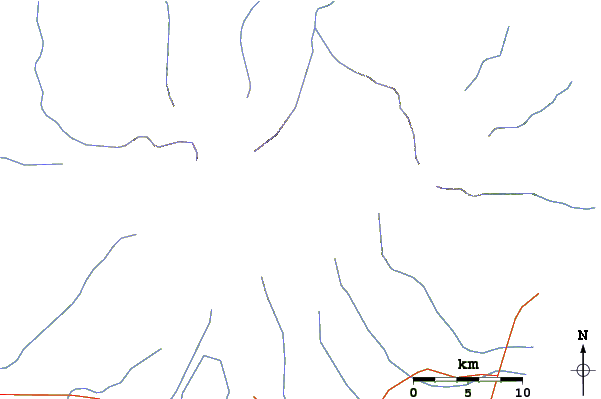 Roads and rivers around Gunung Rinjani