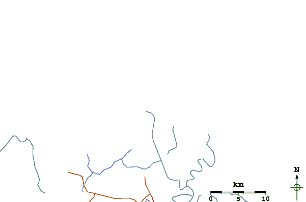 Roads and rivers around Gunung Santubong