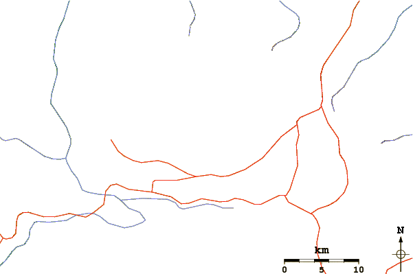 Roads and rivers around Gunung Sinabung