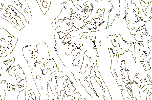 Mountain peaks around Gusty Peak