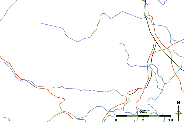 Roads and rivers around Gyrn Moelfre