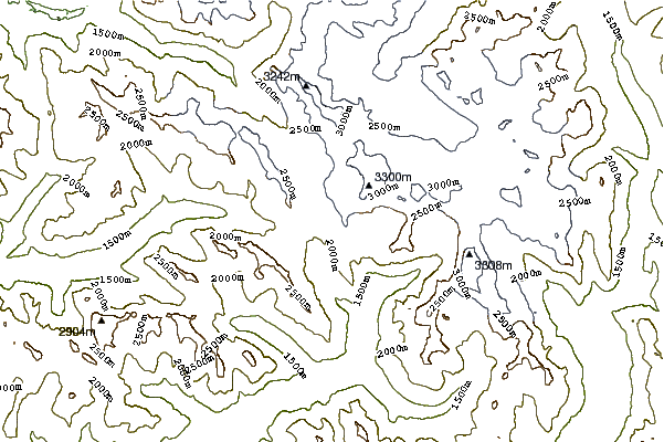 Mountain peaks around HP diatreme