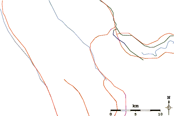 Roads and rivers around Ha Ling Peak