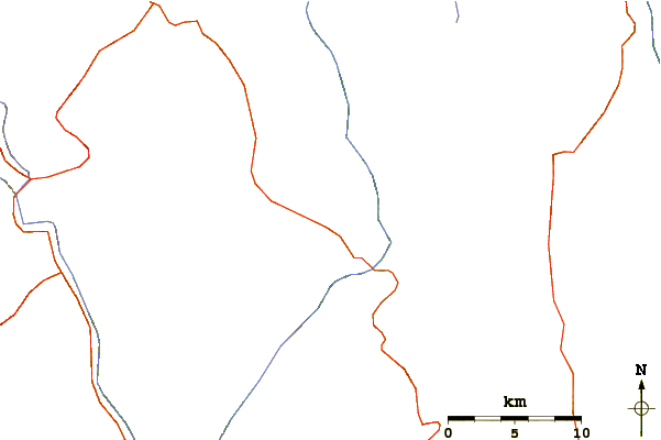 Roads and rivers around Haba Xue Shan or Haba Snow Mountain