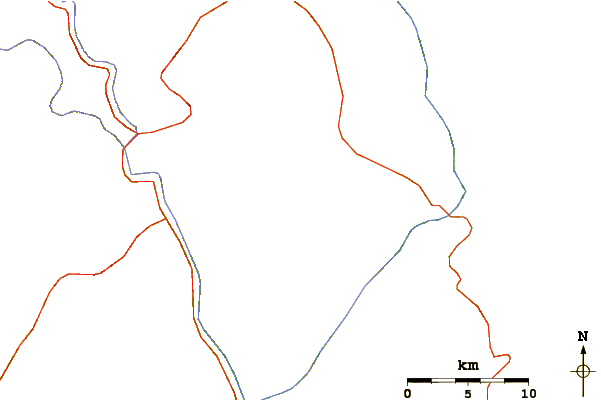 Roads and rivers around Haba Xueshan, Hābā Shān or Haba Snow Mountain (哈巴山)