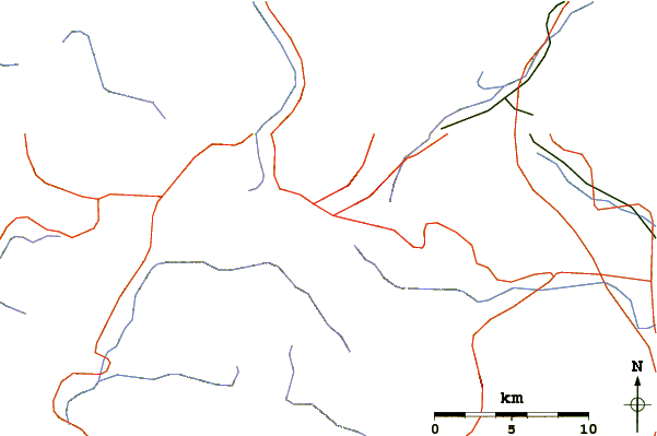 Roads and rivers around Hachimantai