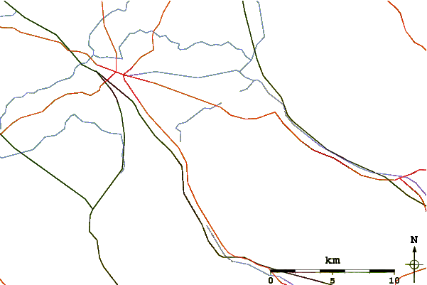 Roads and rivers around Haddington Hill