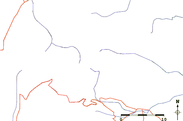 Roads and rivers around Hagues Peak