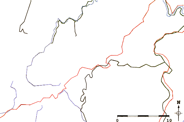 Roads and rivers around Hahnberg (Thuringian Highland)