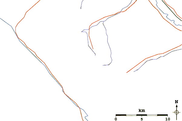 Roads and rivers around Haiduk Peak