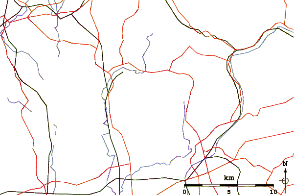 Roads and rivers around Hail Storm Hill