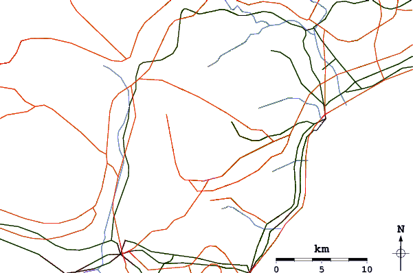 Roads and rivers around Hakone