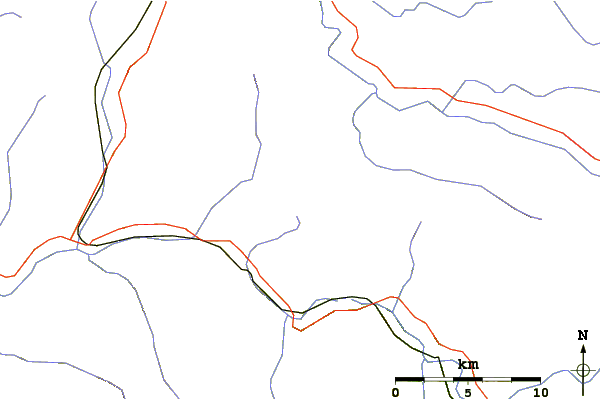 Roads and rivers around Halcott Mountain