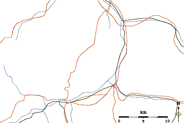 Roads and rivers around Haldensteiner Calanda