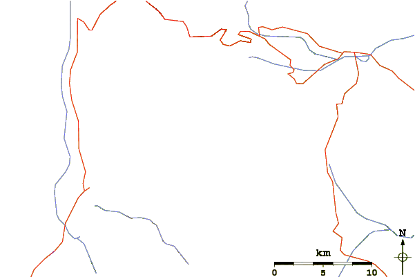 Roads and rivers around Hallet Peak