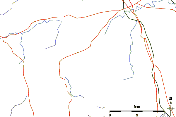 Roads and rivers around Hallin Fell