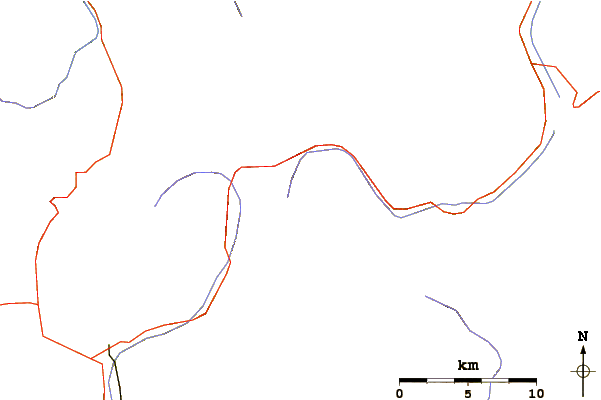 Roads and rivers around Handies Peak