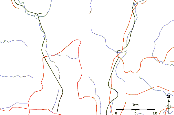 Roads and rivers around Happo One and Karamatsu Dake