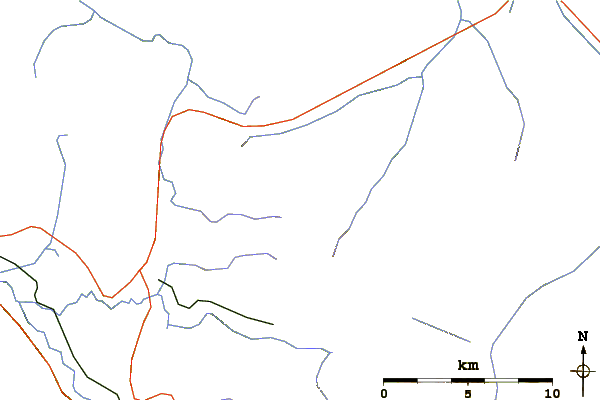 Roads and rivers around Hapush Mountain