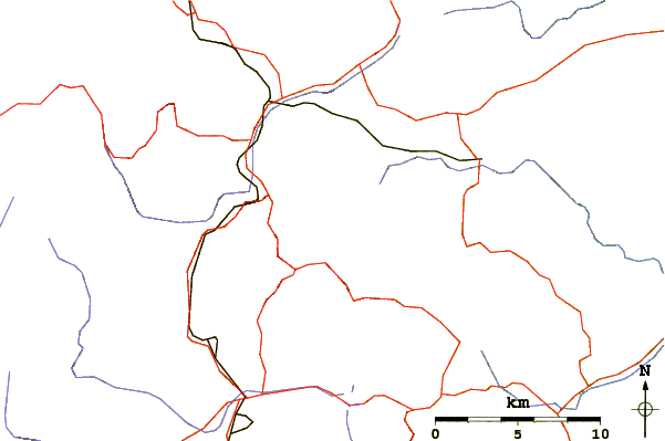 Roads and rivers around Harney Peak