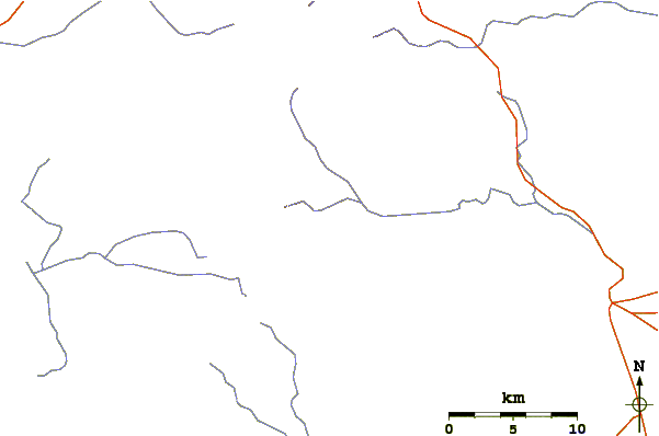 Roads and rivers around Harrat Kishb