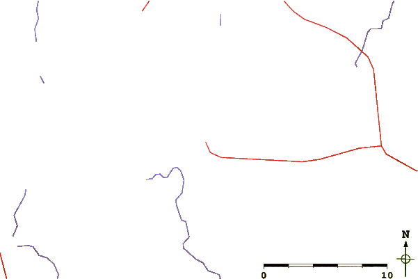 Roads and rivers around Hart Mountain (Manitoba)