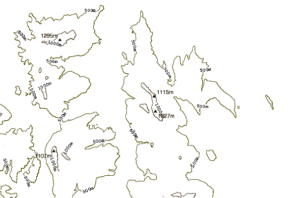 Mountain peaks around Hartz Mountains (Tasmania)