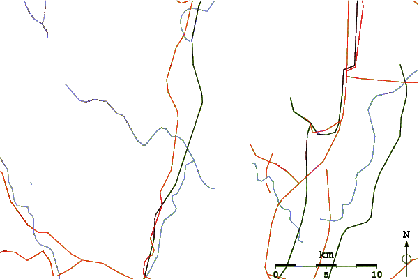 Roads and rivers around Hatchet Hill