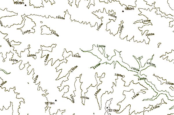 Mountain peaks around Haugan Mountain