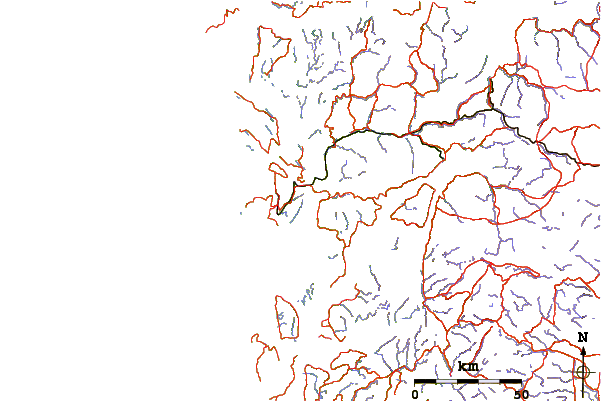 Roads and rivers around Hausdalshorga