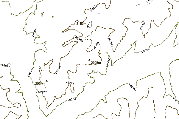 Mountain peaks around Haut de Cry