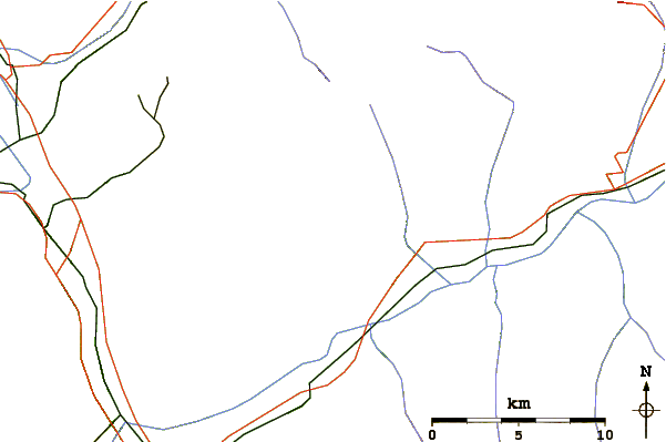 Roads and rivers around Haut de Cry